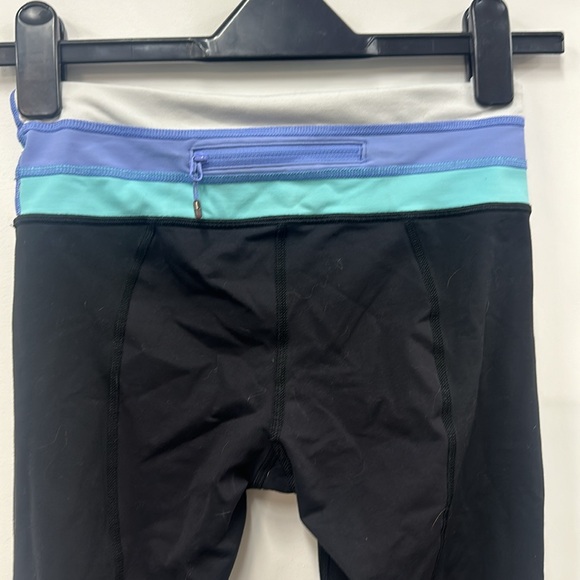 Lululemon women black straight leg elastic waist mid calf legging 4 - Picture 4 of 7